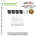 PACKAGE 4 CAMERA IP CCTV FIXED BULLET NETWORK UNV 4CH 1